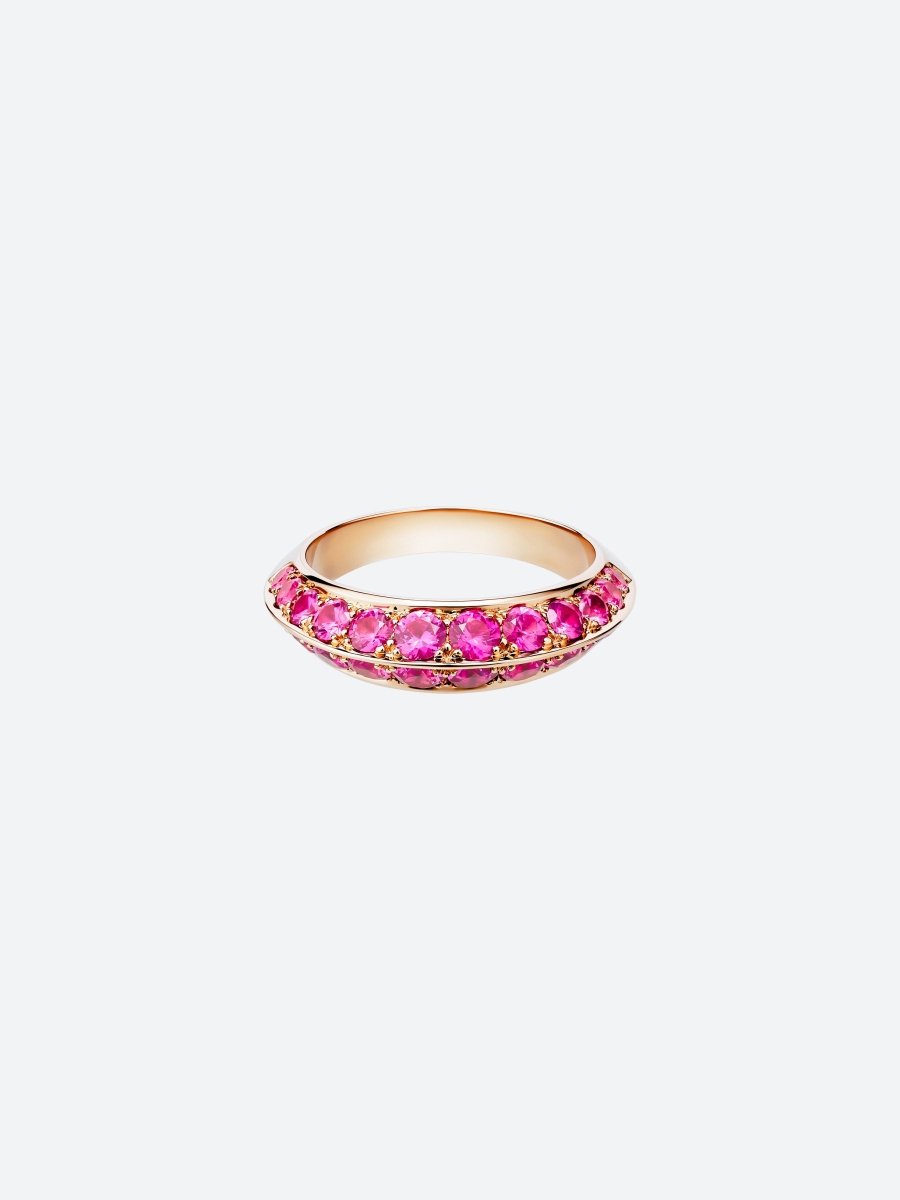 BAGUE HERA S EN OR ROSE ET SAPHIRS ROSES - Copin