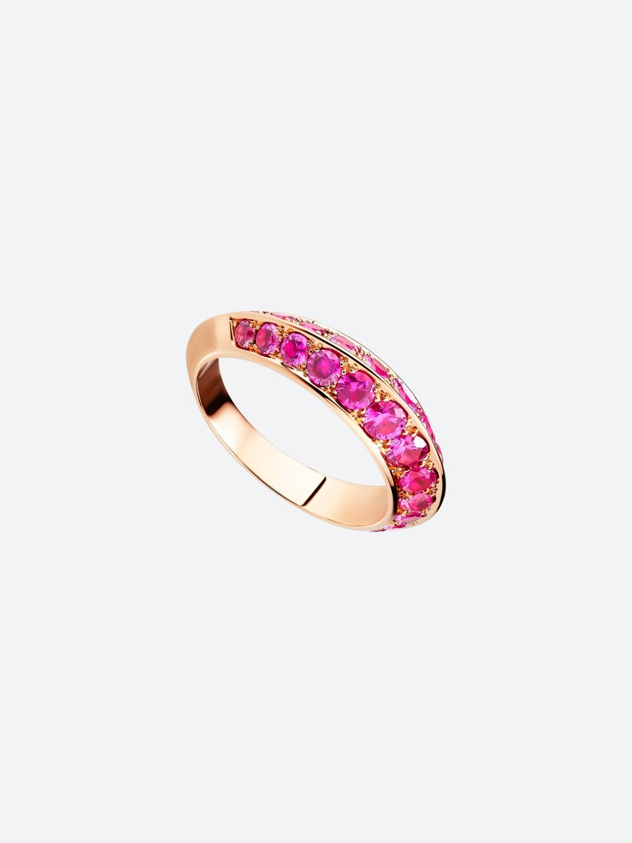 BAGUE HERA S EN OR ROSE ET SAPHIRS ROSES - Copin