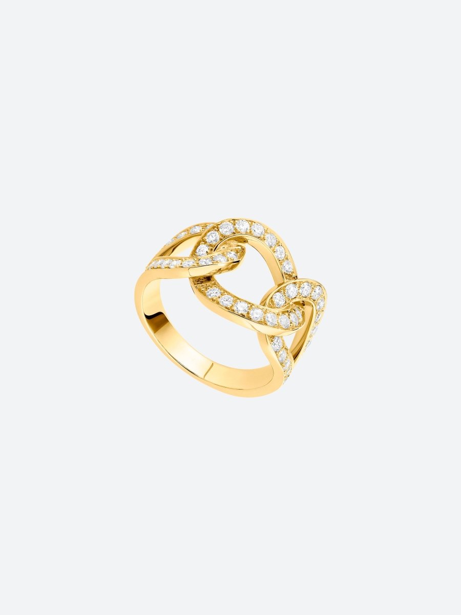 BAGUE RIFLI L EN OR JAUNE ET DIAMANTS - Copin