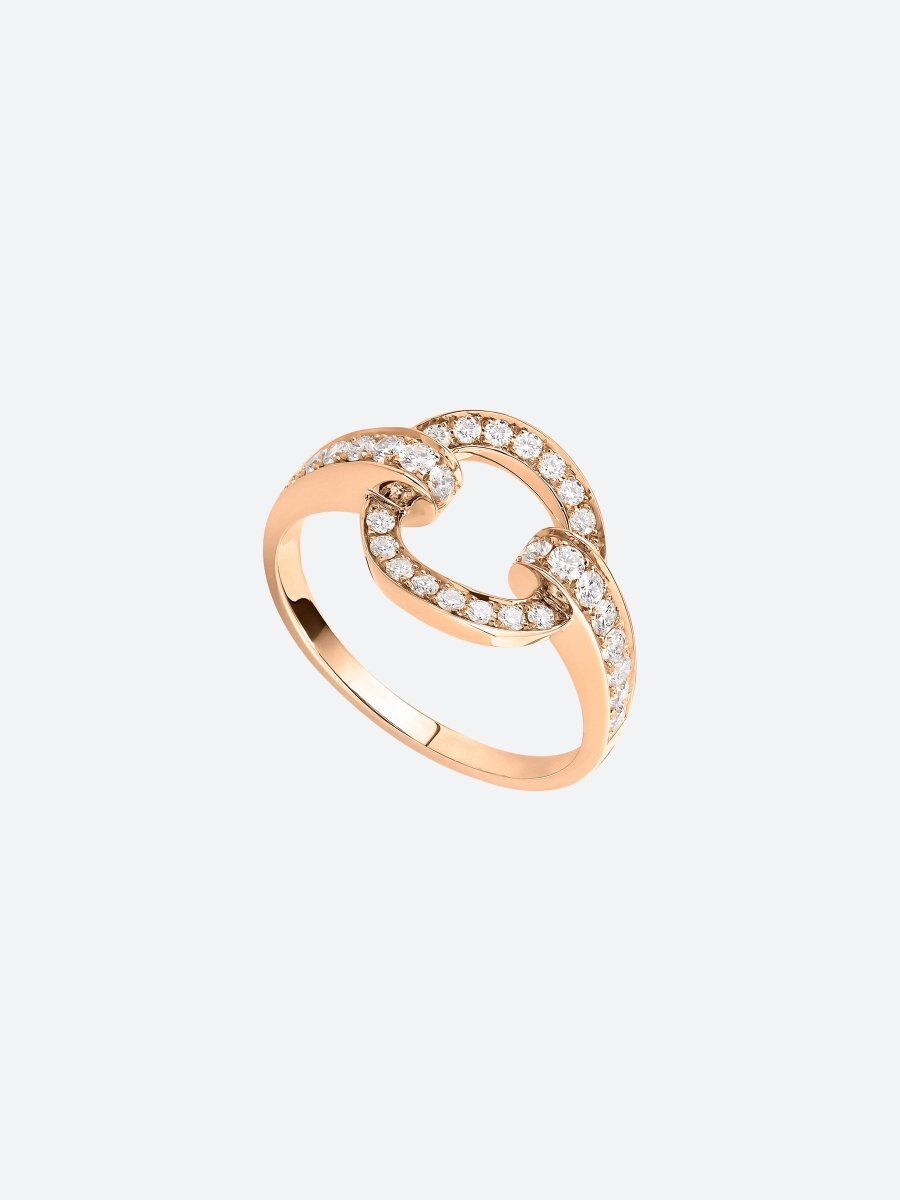 BAGUE RIFLI S EN OR ROSE ET DIAMANTS - Copin