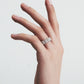 BAGUE 82 MOYEN MODÈLE OR BLANC & DIAMANTS 1 RANG SUR 2