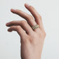 BAGUE NEW 82 GRAND MODÈLE OR JAUNE SERTIE DE GRENATS TSAVORITES